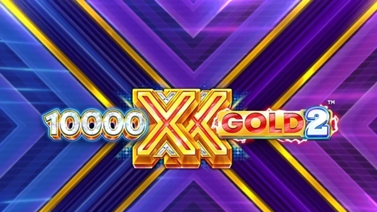 Interface de jogo do slot 10,000 X Gold 2 com símbolos dourados e design escuro